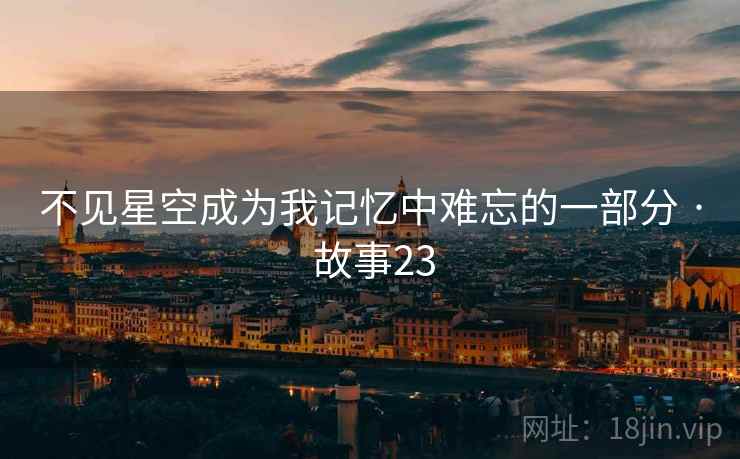 不见星空成为我记忆中难忘的一部分 · 故事23